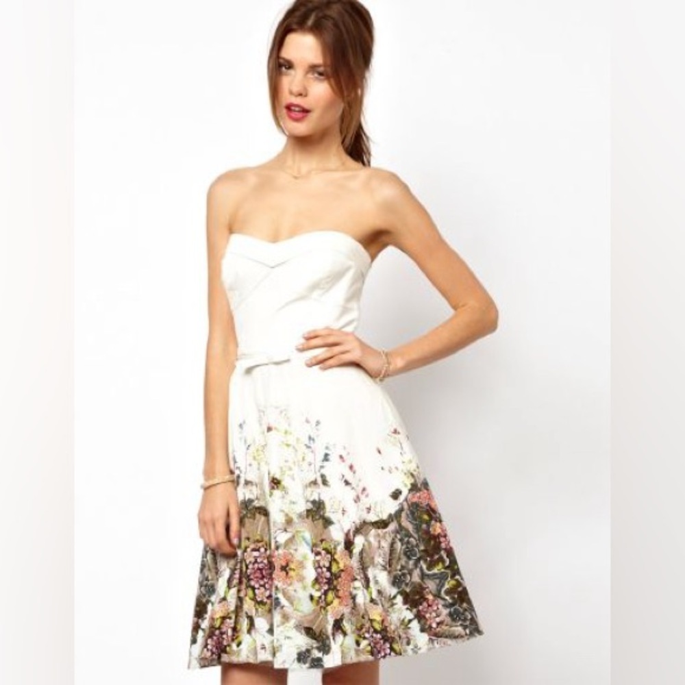 Floral Strapless Dress
